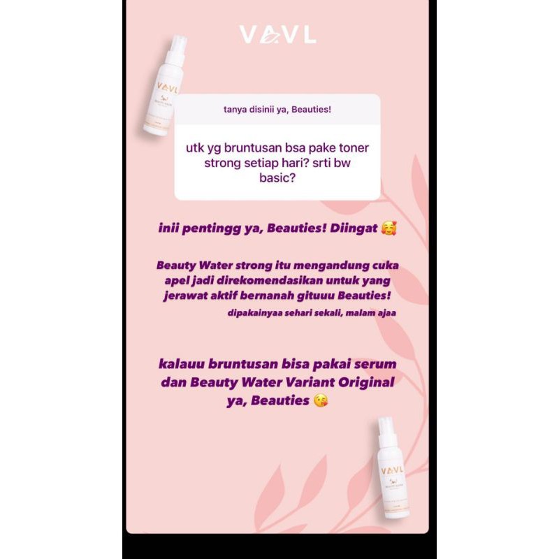 VAVL BEAUTY WATER &amp; BEAUTY STRONG BY VIGHTNE BPOM ORIGINAL BY VIRGINY VIVALENTINE