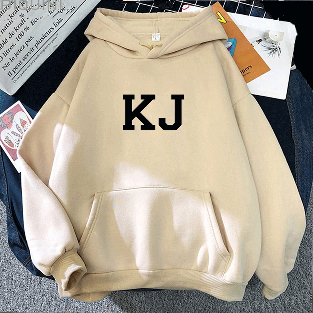 Parisdivarious Sweater Hoodie Jemper Custom Initial 2 Huruf Bahan Fleece Size S - XXL (Pria &amp; Wanita)