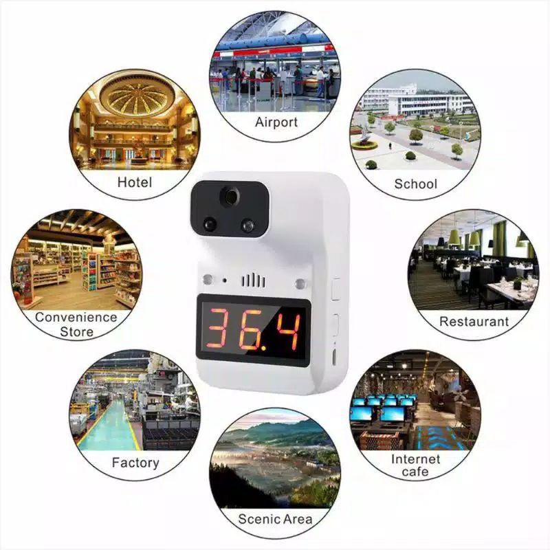 Ready stok thermogun otomatis tanpa bersentuhan. thermogun wall