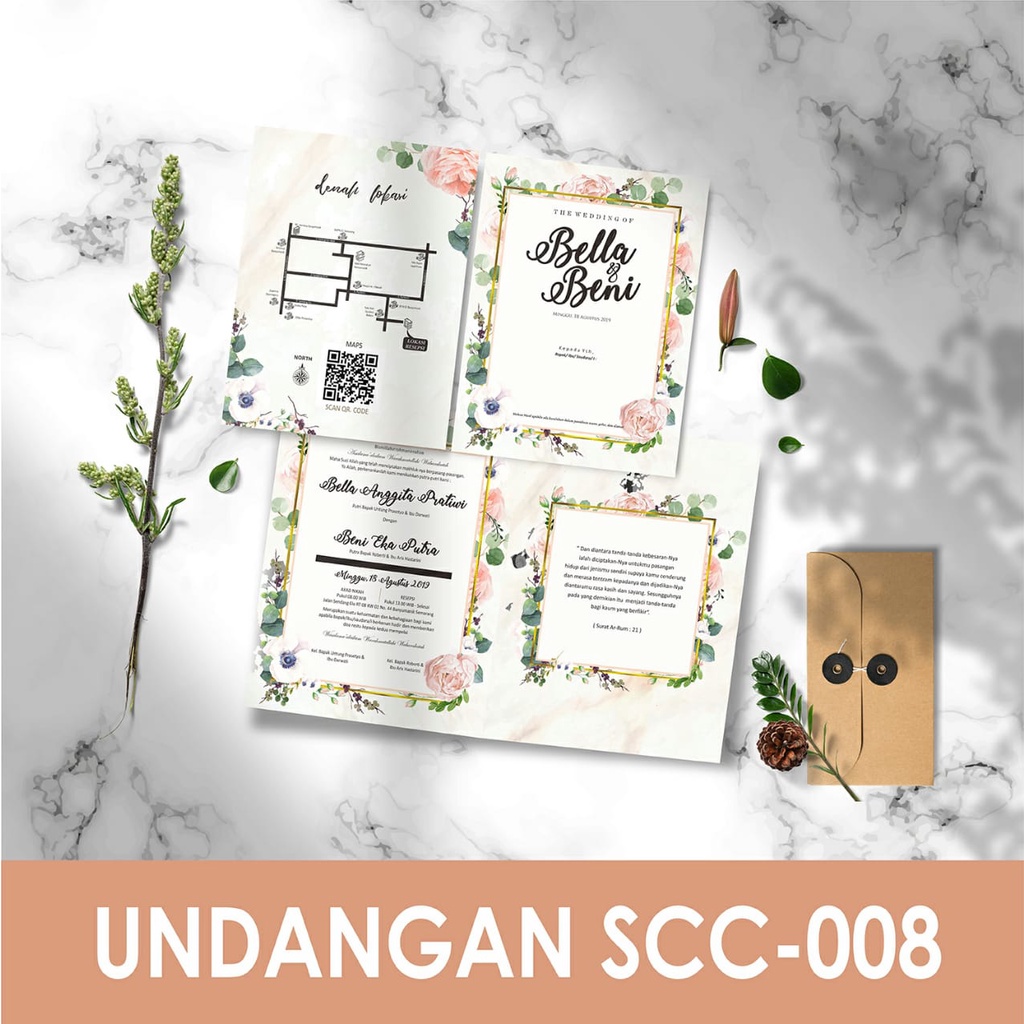 

Undangan Pernikahan Unik Elegan Murah | Griya 1 SCC-008