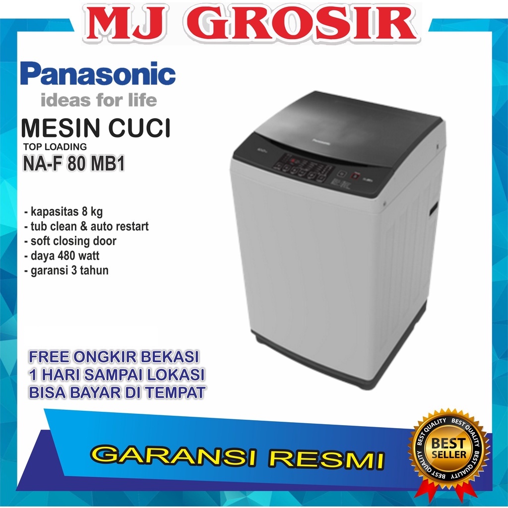 MESIN CUCI PANASONIC NAF 80 MB1 8KG 1 TABUNG NAF80MB1 8KG JEPANG TECH