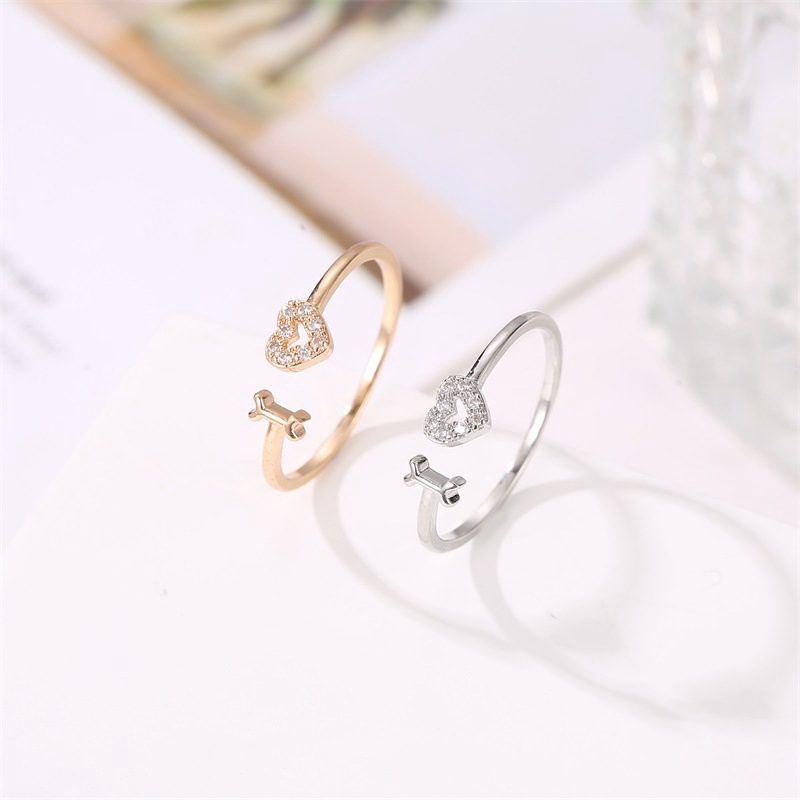 Cincin couple Adjustable Versi Korea dari cincin surat cinta individu Buka cincin pasangan