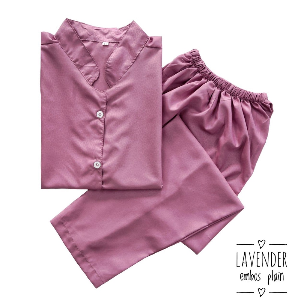 IZANY Piyama Anak Coway / Set Coway Size 14 SATIN APPLE banyak motif-EMBOS LAVENDER
