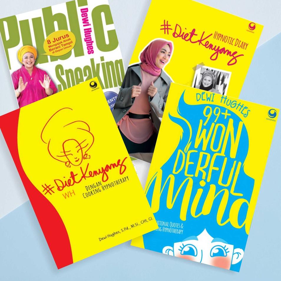 

SEGERA BELI Buku DEWI HUGHES ; Diet Kenyang, 99+ wonderful mind, public speaking for kids, Hypnotic Diary 879XFRT