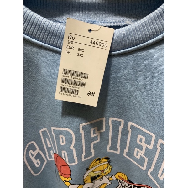 CREWNECK H&amp;M GARFIELD BLUE