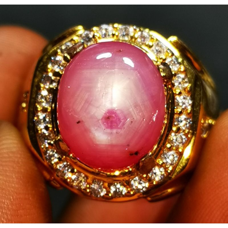 Batu permata natural ruby star burma antik