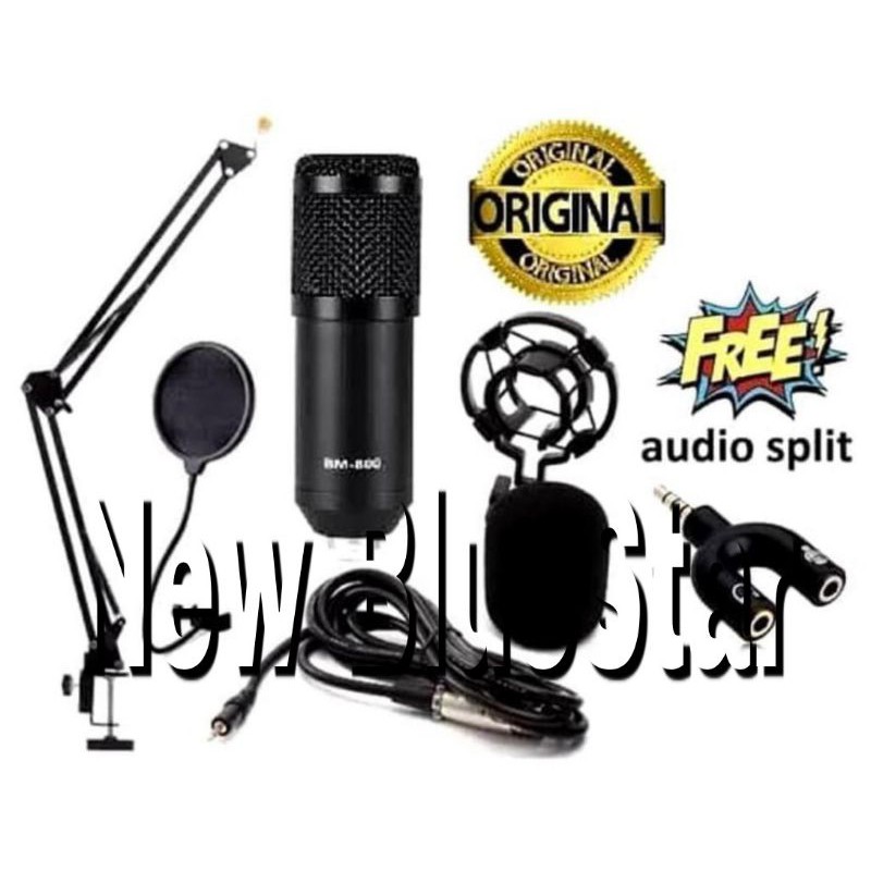 Paket Rekaman Mic BM 800 Original Microphone Kabel BM800