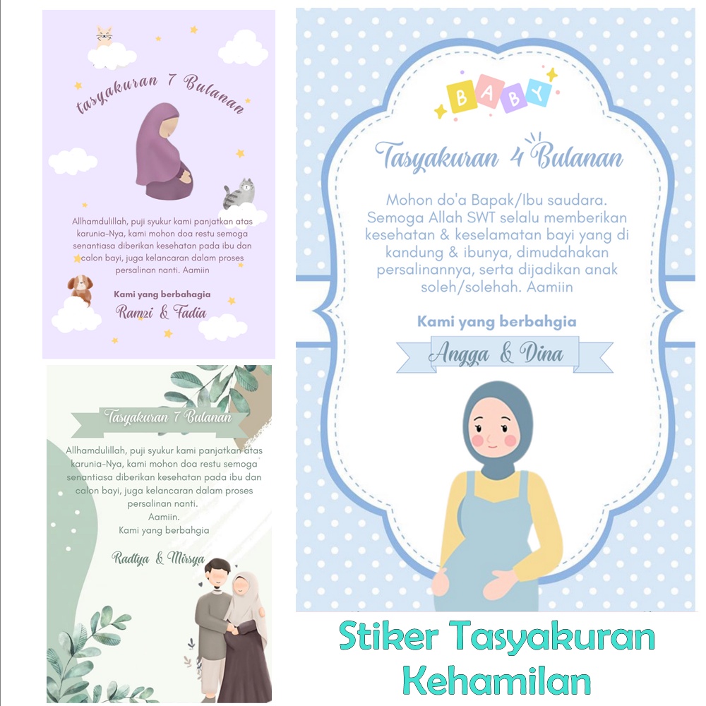 

KARTU / STIKER TASYAKURAN KEHAMILAN 4 BULANAN / 7 BULANAN