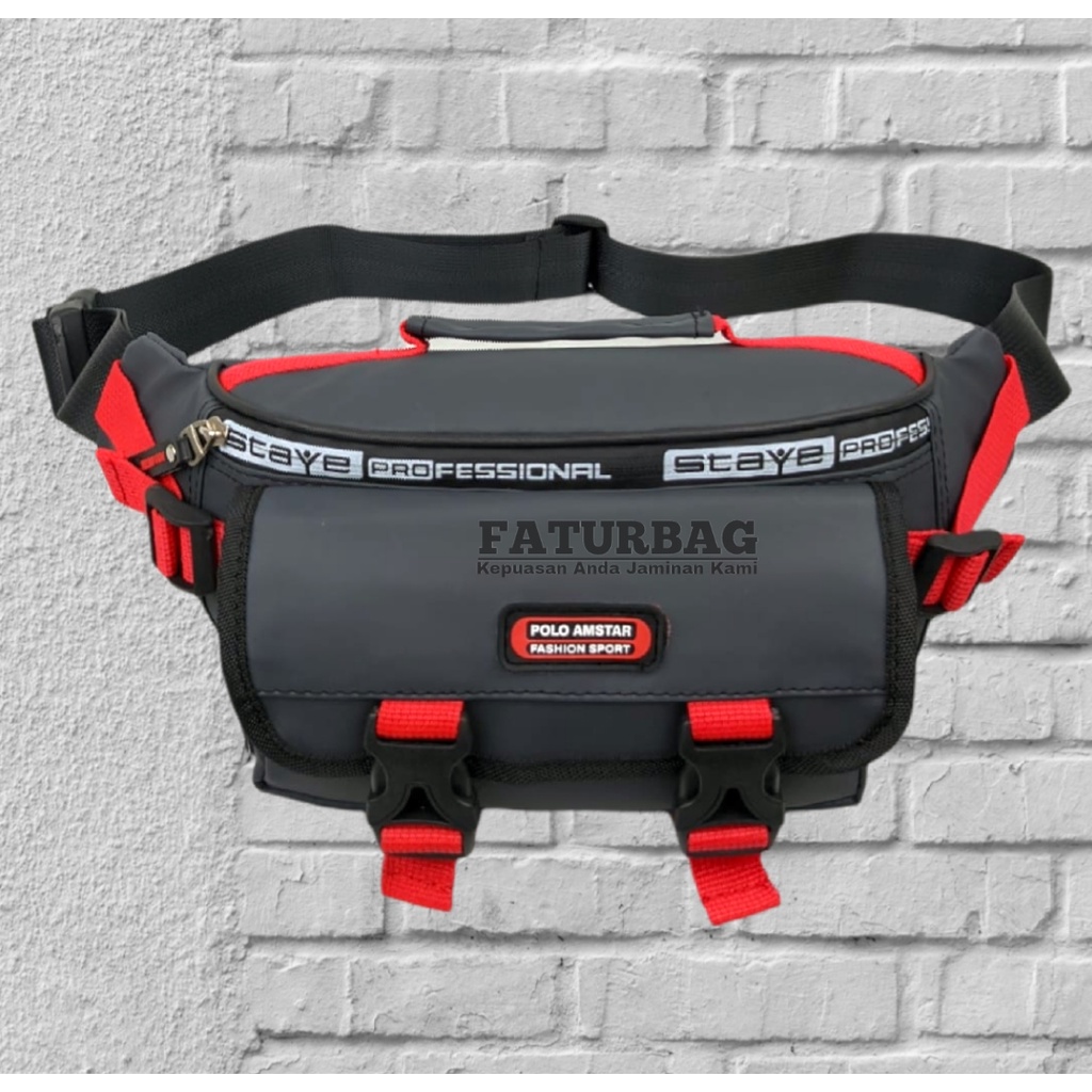 Tas Pria Waistbag Tas Pinggang Tas Selempang 100% Waaterproof Tas Pinggang Sporty Tas Outdoor Tas Selempang Pria Dewasa