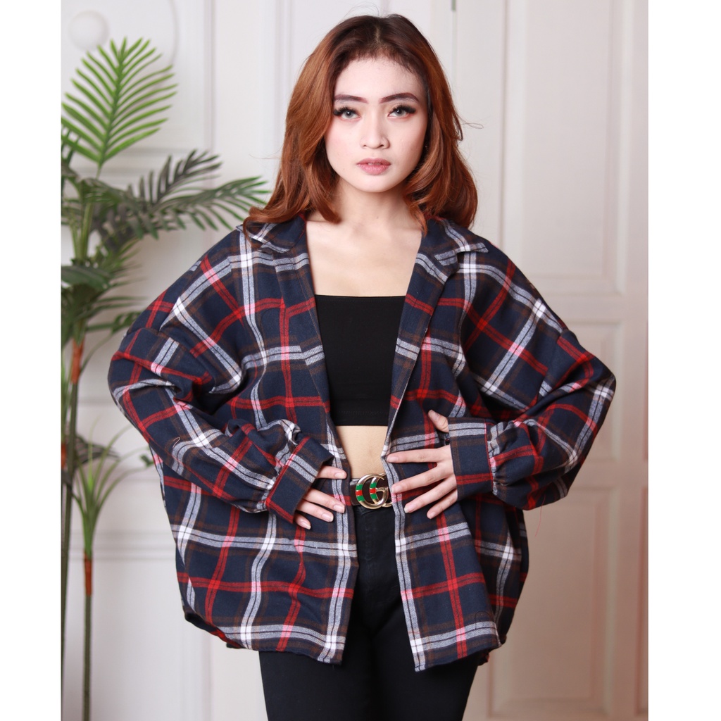 Kemeja Oversize | Kemeja Flanel Wanita Premium by Elzanteri