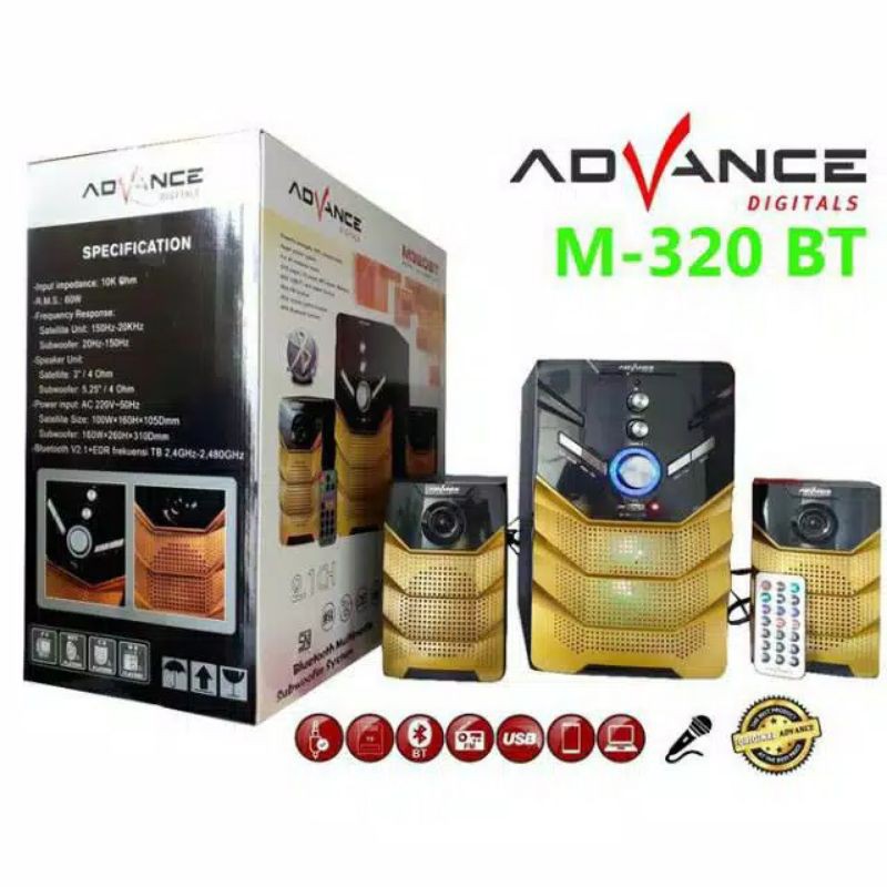 ADVANCE SPEAKER BLUETOOTH MULTI MEDIA M320BT free mic warles