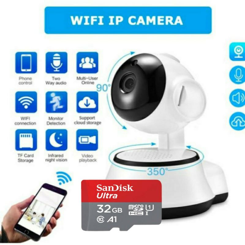 wifi camera v380 cctv wifi v380 smartnet camera v380 + micro sd 32 gb