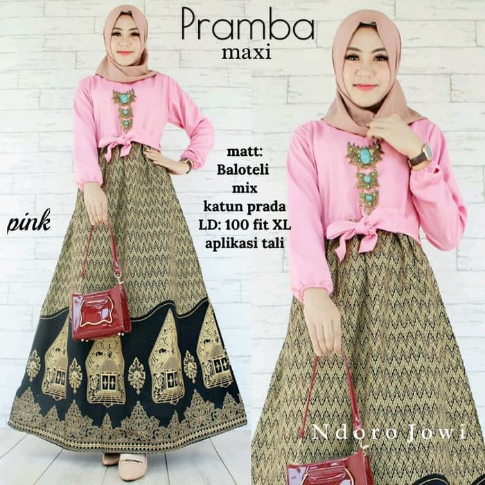 Zola Batik Gamis Batik Wanita Pramba Maxi Wayang Prada