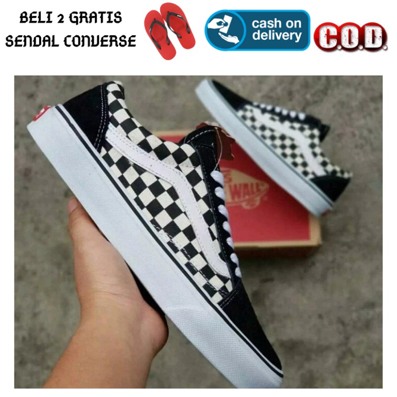 SEPATU VANS MOTIF CATUR (KOTAK KOTAK) ORIGINAL SEPATU CANVAS CASUAL PRIA WANITA SEPATU KULIAH