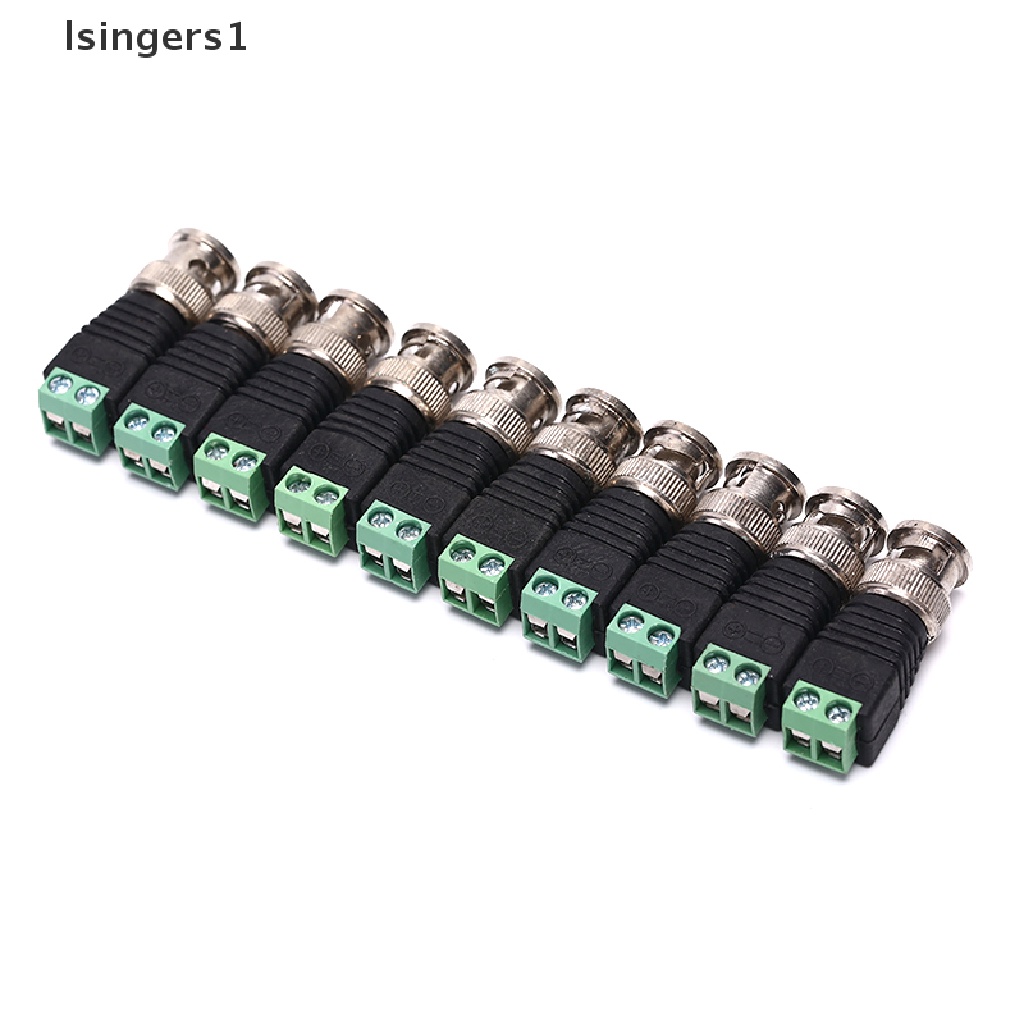 (lsingers1) Adapter Konektor Kabel Coax CAT5 Ke Coaxial BNC 10 Male Untuk Kamera CCTV