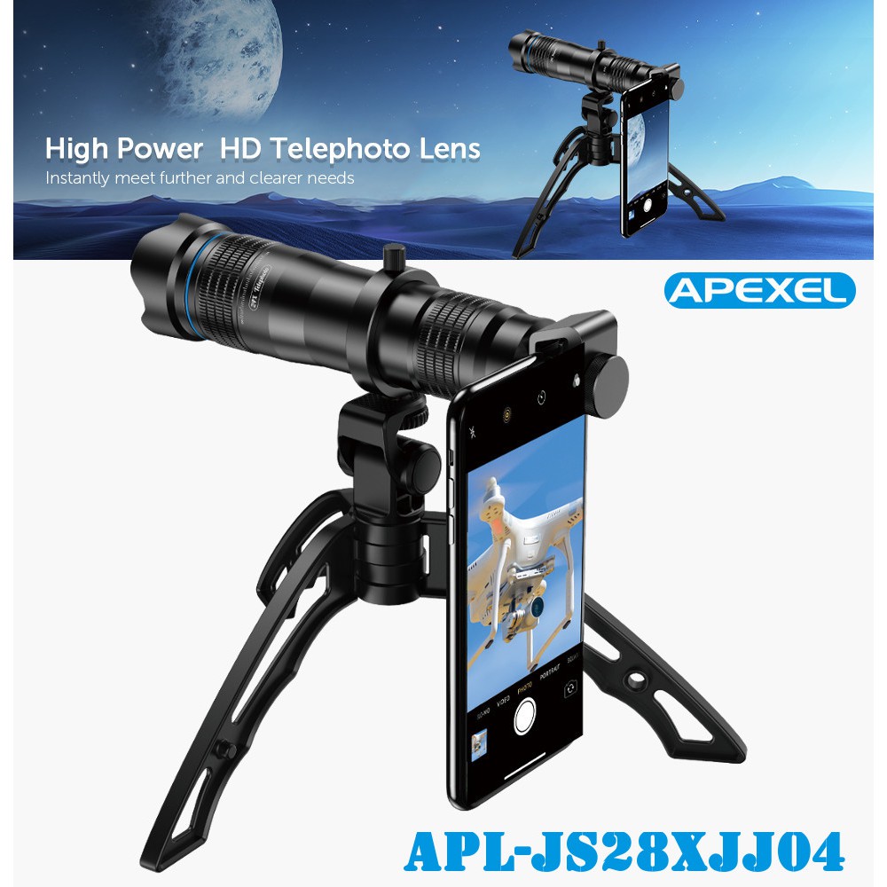 Jual APEXEL APLJS28XJJ04 Smartphone 28x Optical Zoom Telescope Lens