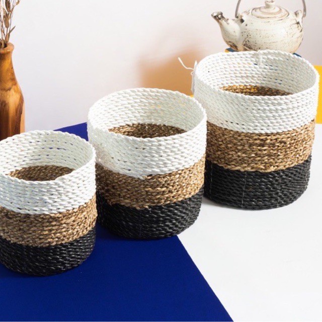 3 SET COVER POT SEAGRASS-VAS BUNGA-ANYAMAN MENDOK-BAK SAMPAH-POT BUNGA UNIK-POT BUNGA MENDONG-COVER 
