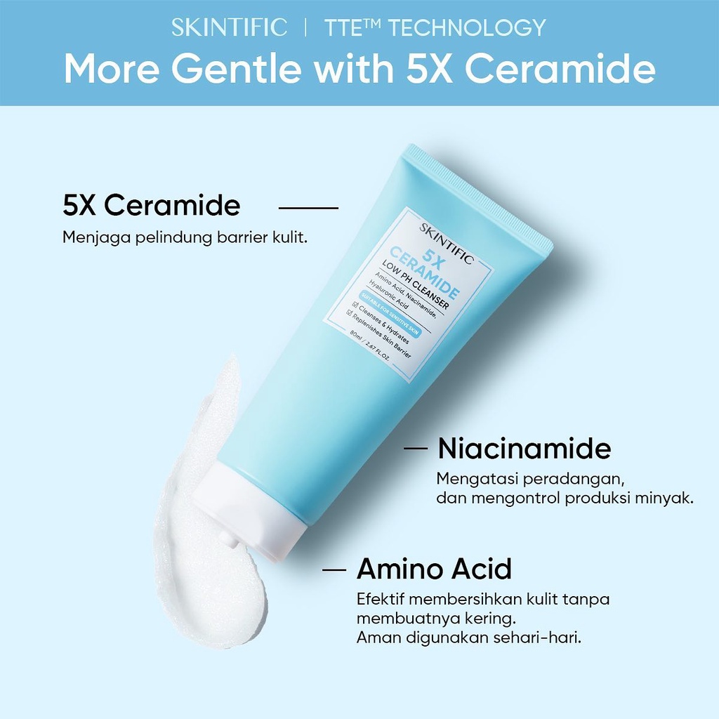 SKINTIFIC 5X Ceramide Low pH Cleanser Gentle Cleanser For Sensitive Skin