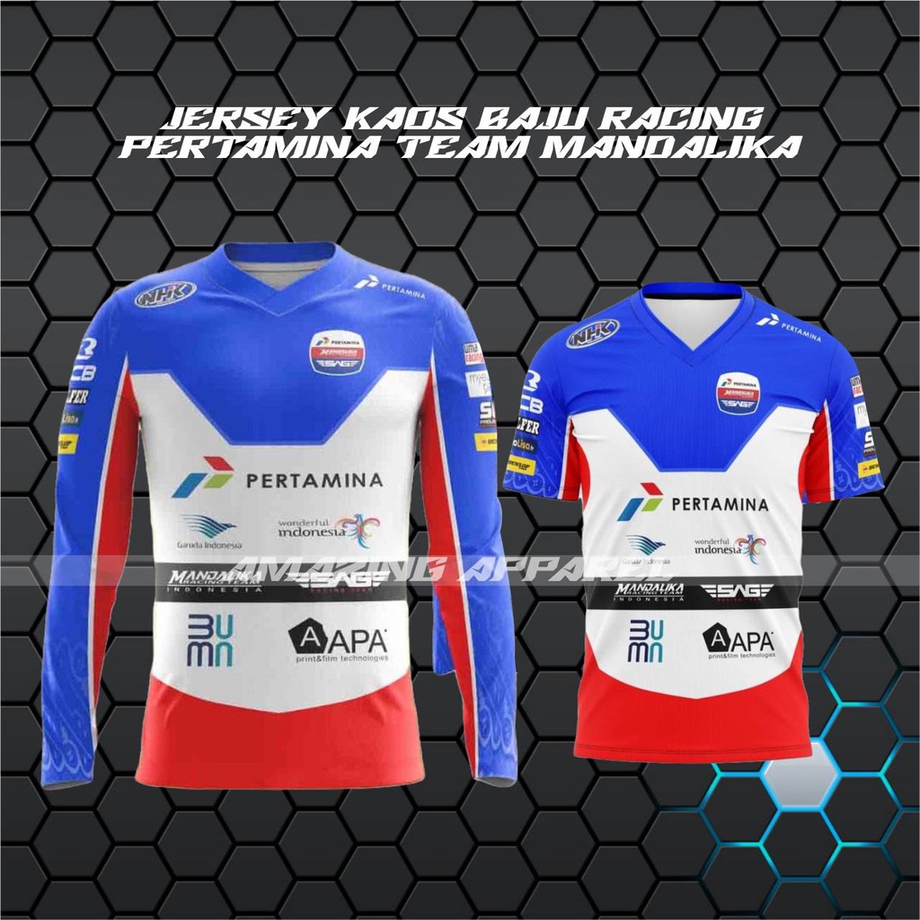 Kaos T-shirt Mandalika/Jersey/Baju Mandalika Sirkuit/ Kaos Pertamina Sirkuit MotoGP Mandalika Lengan