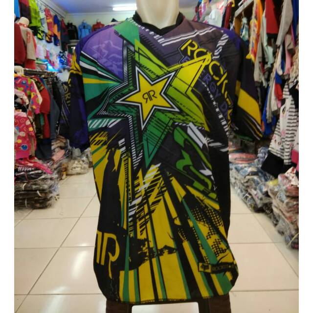 Jersey sepeda atau cross rockstar pendek