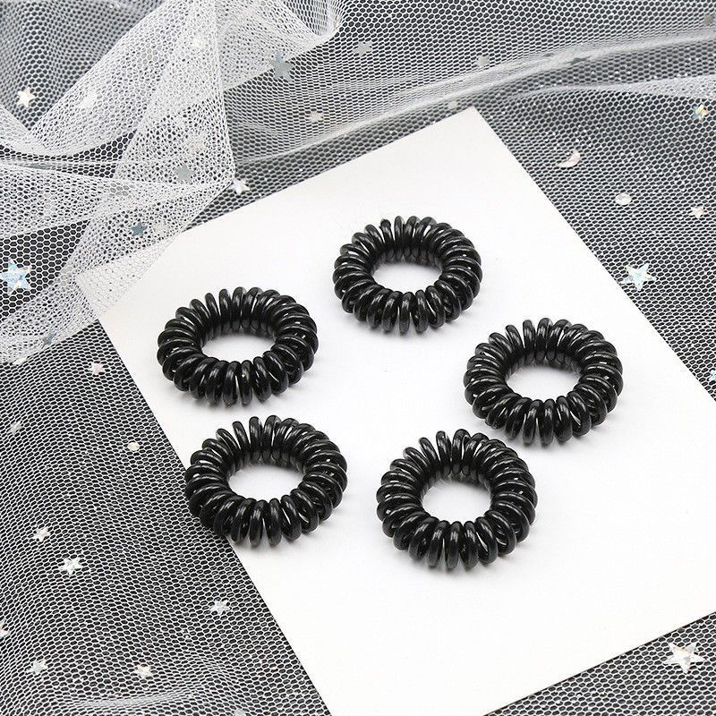 Kuciran Spiral Hitam Candy Korean Style / Ikat Rambut Karet Kekinian