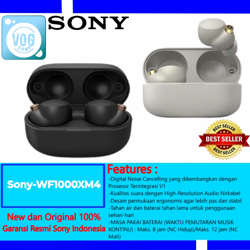 Sony WF-1000XM4 Headphone Noise Cancelling Nirkabel Sony WF1000XM4