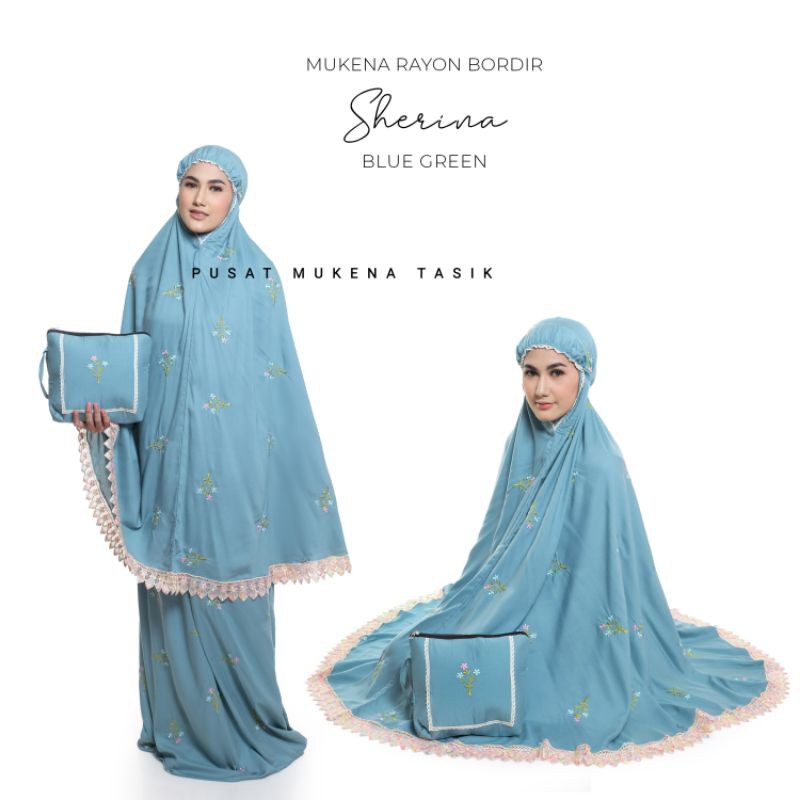 PUSAT GROSIR BELI MUKENA DEWASA KATUN RAYON BORDIR  SHERINA | COD LALA MANUAL TERMURAH TRAVELLING