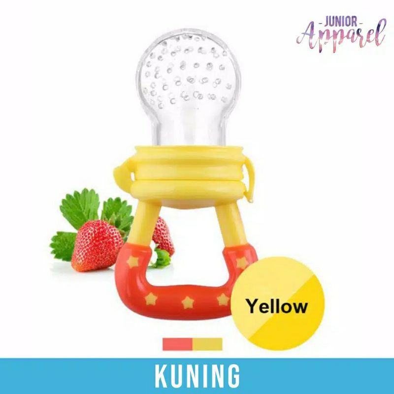 {SAP•HOME} Empeng Buah kerincingan mainan / Pacifier Fruit Sayur Bayi Gigit Makan Teether-Yellow
