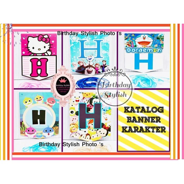Dapatkan Segera Banner Ulang Tahun Anak/ Bunting Flag Ultah Tayo The Little Bus Steady