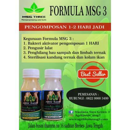 Jual Formula Msg 3 Bakteri Aktivator Kompos Shopee Indonesia