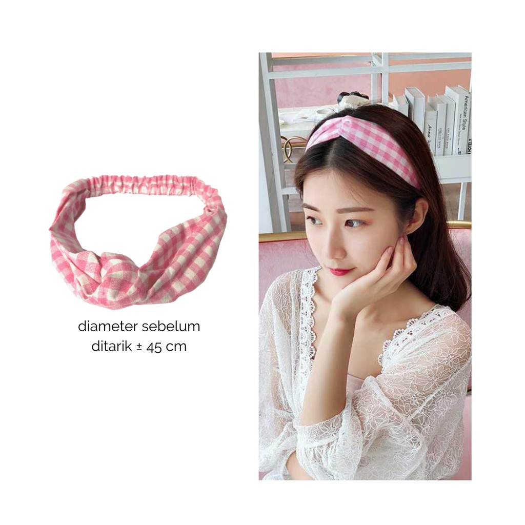 3SP | ART28 Bando Bandana Headband Simpul Twist Motif Bunga Bondu Cantik Aksesoris Rambut Ala Korea Import Murah