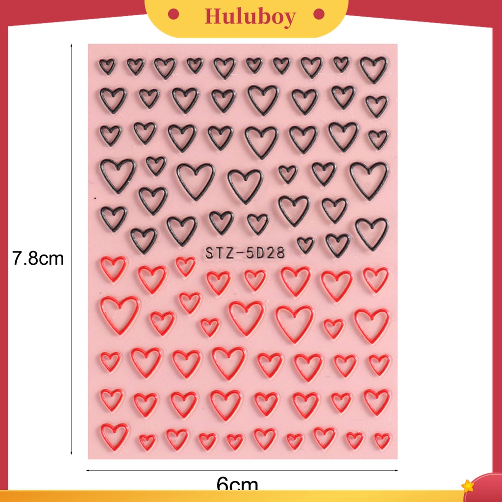 Huluboy Huluboy♡ Stiker Kuku Motif Bunga Timbul Untuk Dekorasi Nail Art