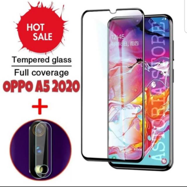 TEMPERED GLASS 5D OPPO A5 2020 + TG CAMERA OPPO A5 2020