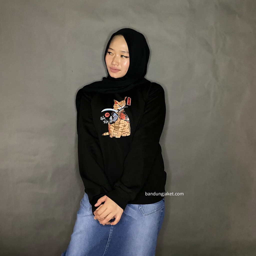 Cat Sweatshirt Holyrider // Sweater Crawneck Pria dan Wanita