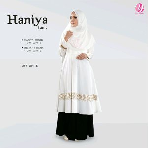 Haniya Tunic Tunik Dewasa OFF WHITE by Yasmeera Tunik Toyobo Fodu HQ  Ied series Lebaran