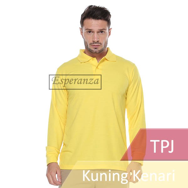 Kaos Polo Shirt Lengan Panjang Esperanza - TPJ Kuning Kenari