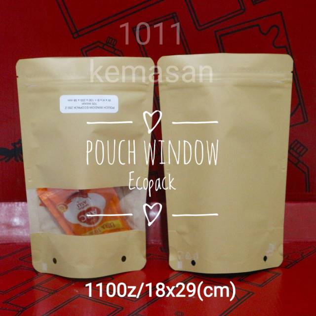 standing pouch window ecopack 18x29 ziplock