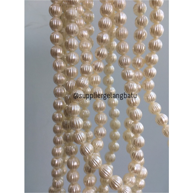 Mutiara Sintetis BULAT ULIR 8MM WHITE PEARL TULANG manik aksesoris