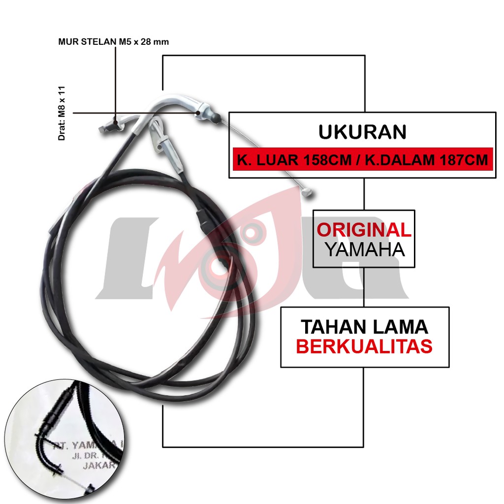 Original Kabel Gas Mio Fino Soul Carbu Part 5TL Yamaha Cable Throttle