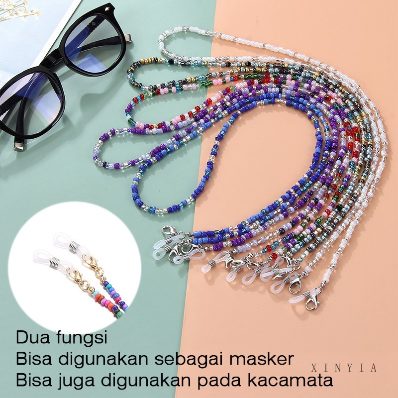 Strap Masker Tali Strap Manik Lanyard Kalung Rantai Multicolor Gantungan Masker untuk Kacamata untuk Masker