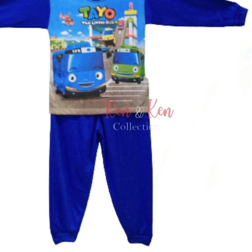 Setelan Anak Laki - Laki Tangan panjang Tayo / Baju Tayo / Baju Tangan Panjang / Baju Tidur Tayo / S