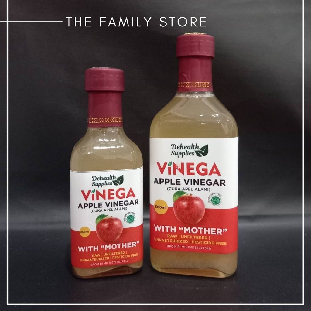 

Dehealth Vinega Apel Vinegar 500ml / Cuka Apel Alami with Mother (BOTOL KACA)