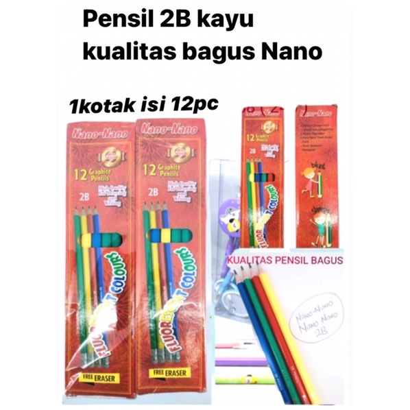 

Pensil 2B kayu kualitas bagus Nano Nano sudah raut !! per gross 12lusin 144pc mumer cuma ⬇️