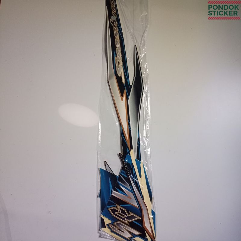 Striping Sticker Suzuki Smash SR 110 2010 Hitam Biru
