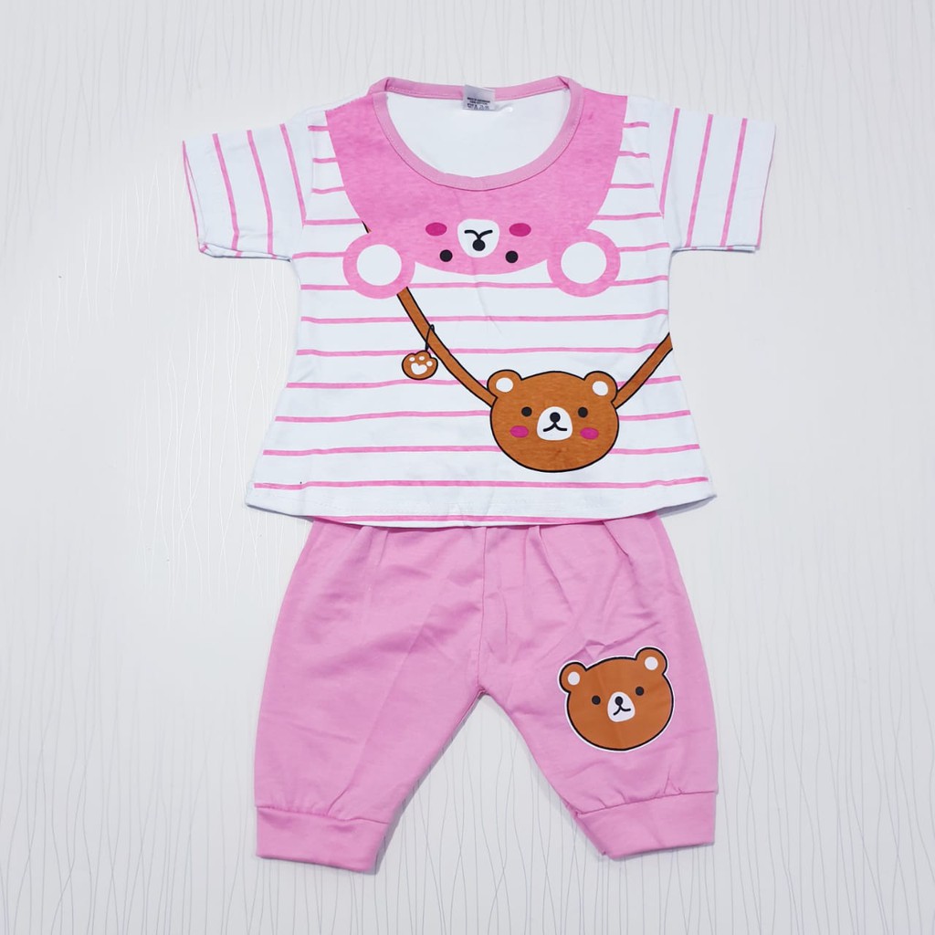 setelan pakaian celana joger anak perempuan baju bayi cewe atasan dan bawahan anak