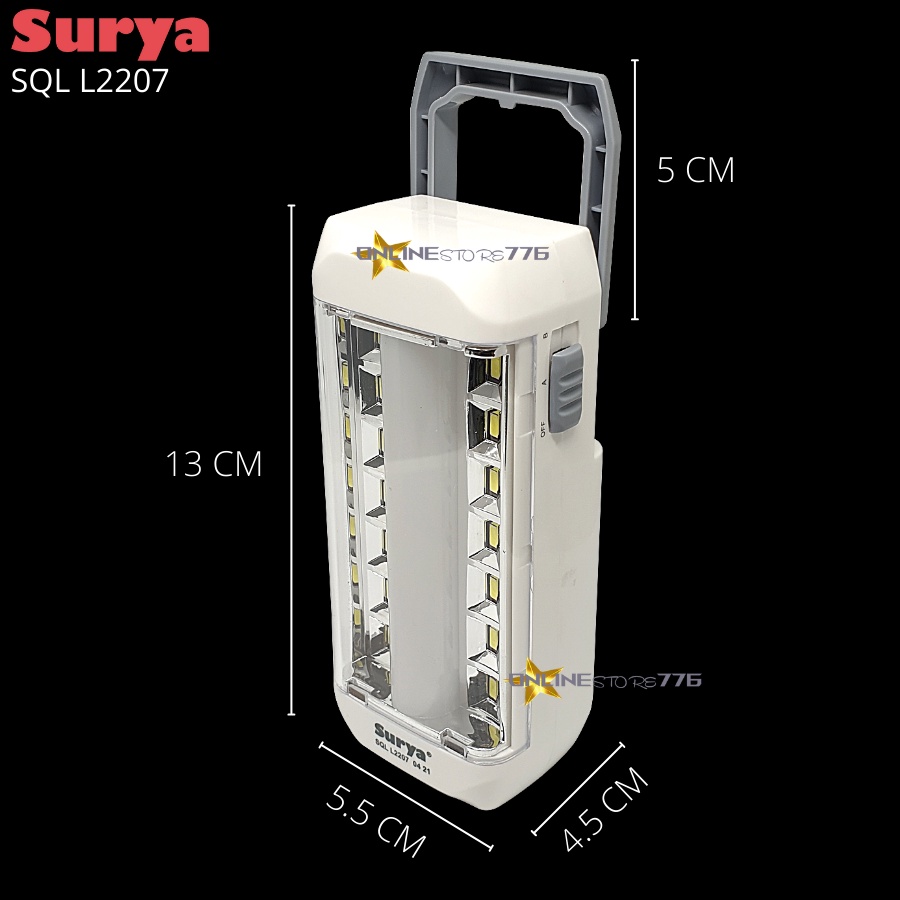 LAMPU EMERGENCY DARURAT LED SURYA SQL L2207 / LAMPU DARURAT SURYA SQL L2207 / RECHARGEABLE