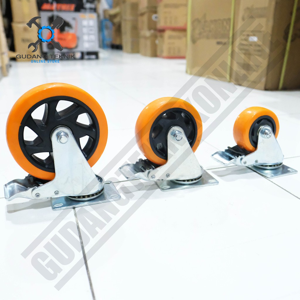 Roda Trolley Hidup + Rem Orange / Roda Hidup Rem - Roda Trolli Trolley