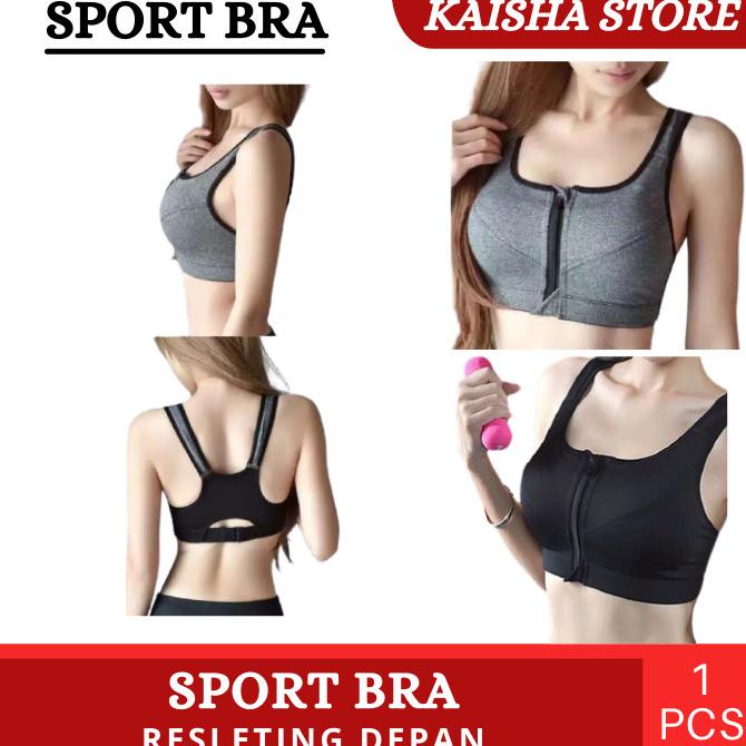 Pakaian Olahraga Wanita Bra Sport Resleting Zipper Bh Sport Sleting Depan Bra Resleting Zipper