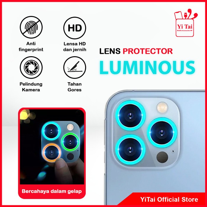 YI TAI - Pelindung Lensa Kamera Luminous For Iphone 12 12 Mini Pro Pro Max