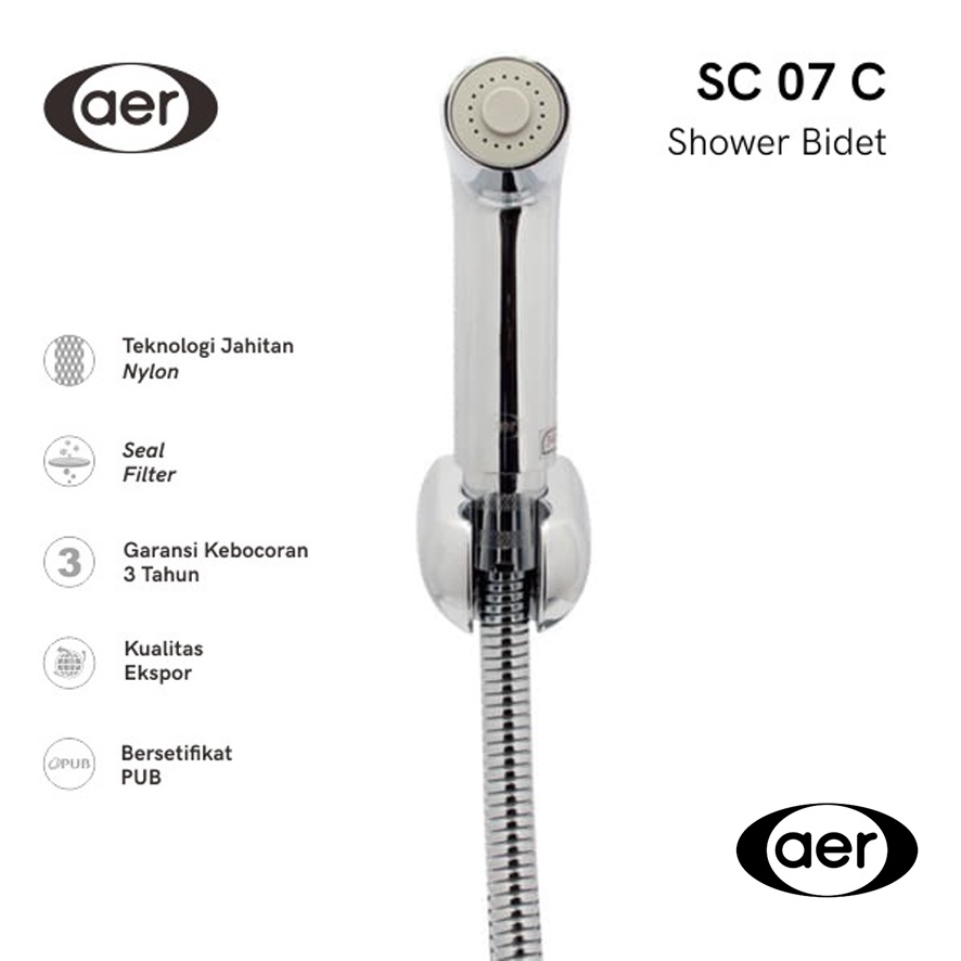 Jet Shower Toilet Closet Wc Kloset Sower Semprotan Cebok Aer SC07 Chrome